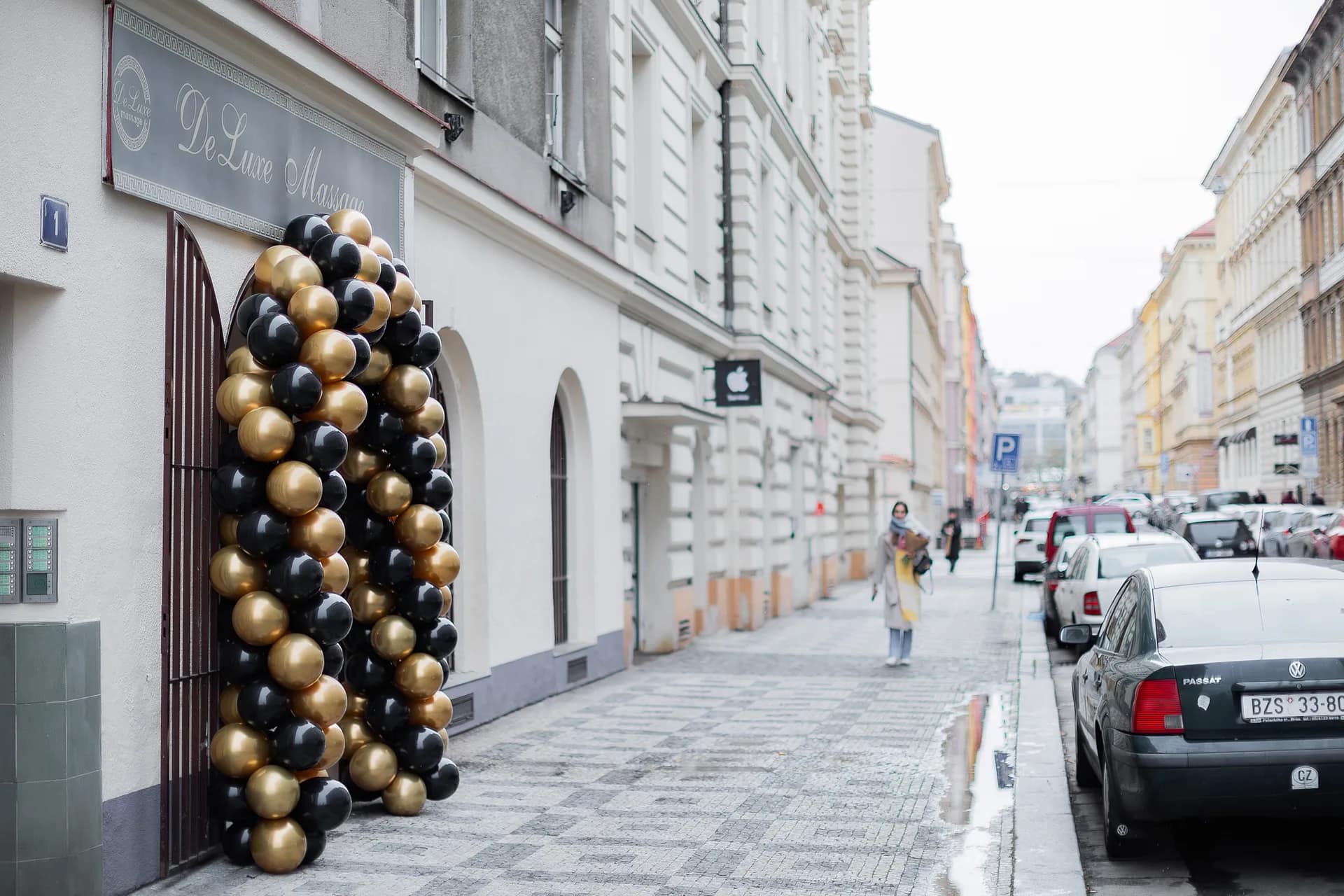 Street frontage of the building that houses the Massage DeLuxe salon