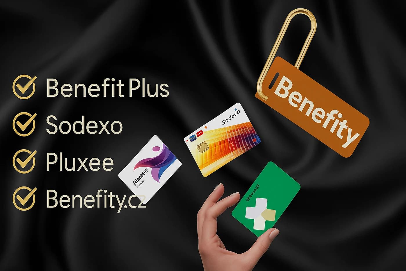 Employee benefit cards we accept: Benefit Plus, Sodexo, Pluxee, Benefity.cz. Paid in full, with no top-up.